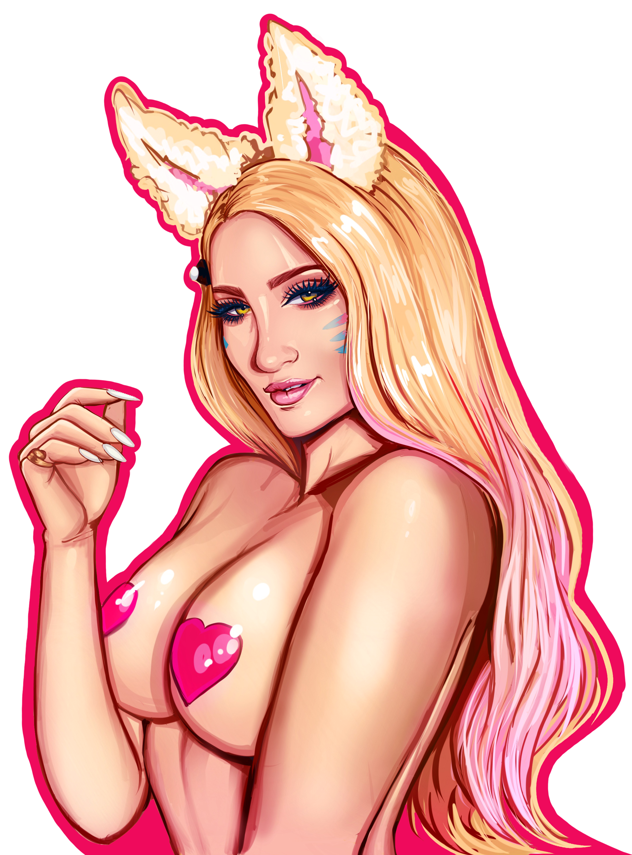 Ahri Hearts Sticker